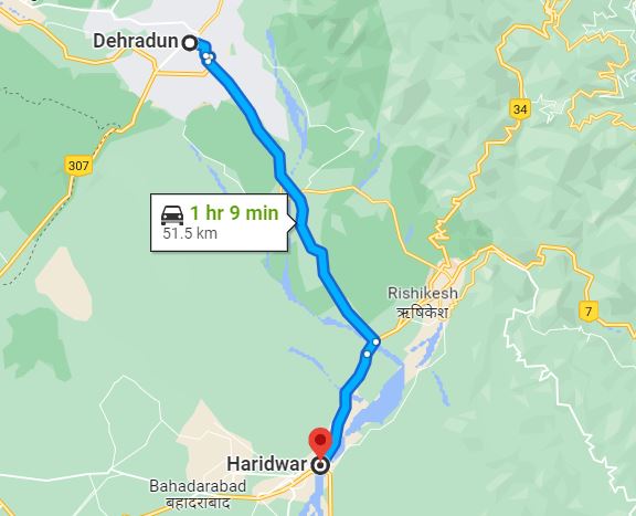 Dehradun to Haridwar Distance